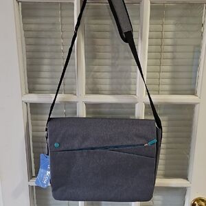 NWT Gray Crossbody Laptop / Messenger Bag